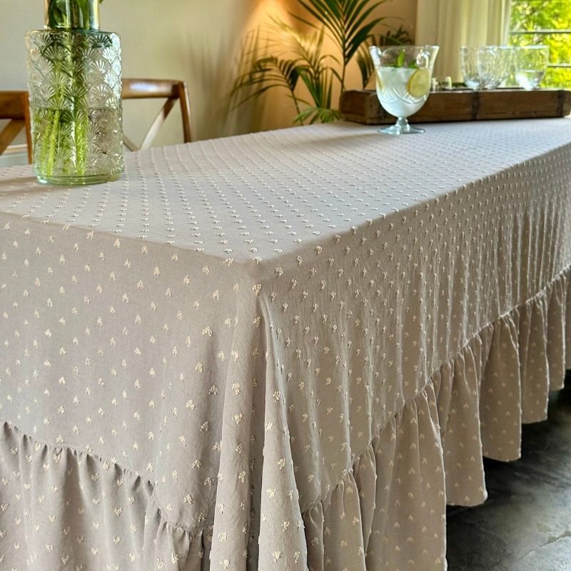 Mantel Bali / Gris con Bordado