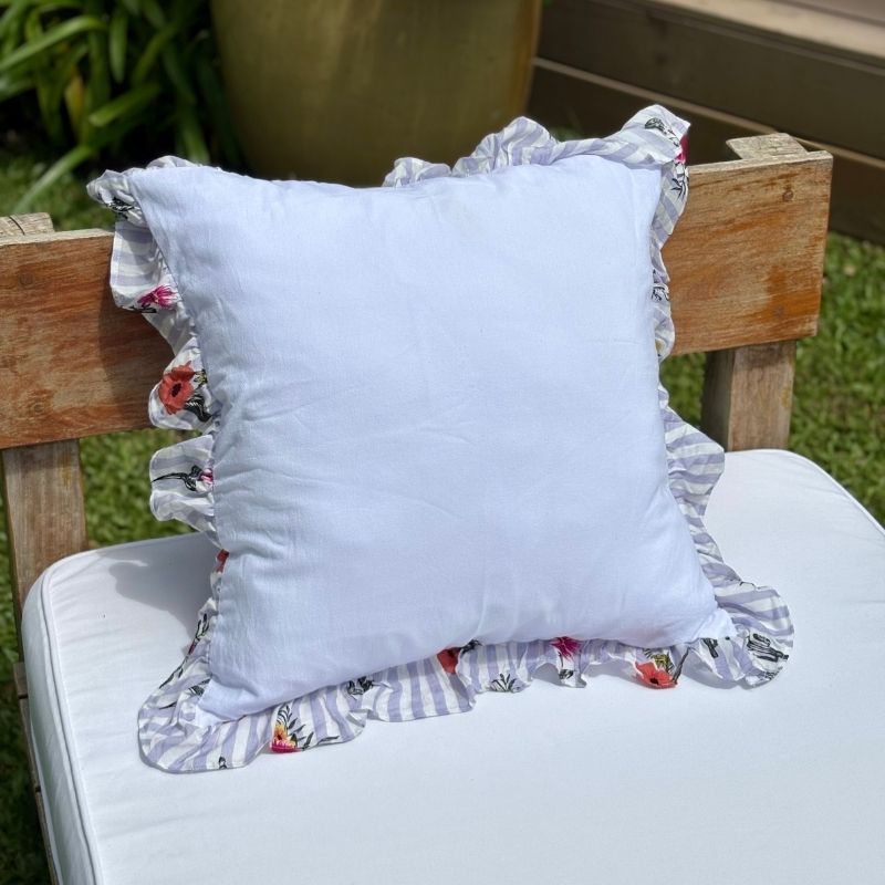 Funda de Almohadón Amber / Blanco y Estampado