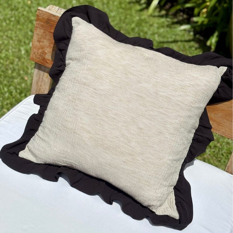 Funda de Almohadón Amber / Beige y Negro