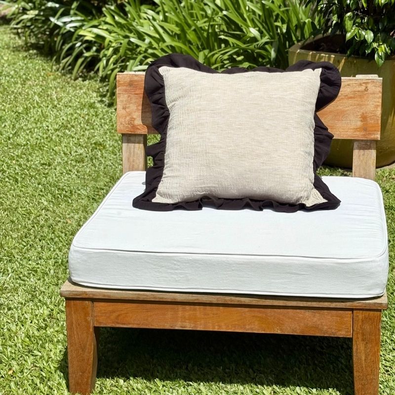 Funda de Almohadón Amber / Beige y Negro