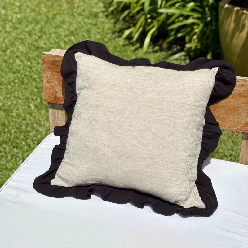 Funda de Almohadón Amber / Beige y Negro