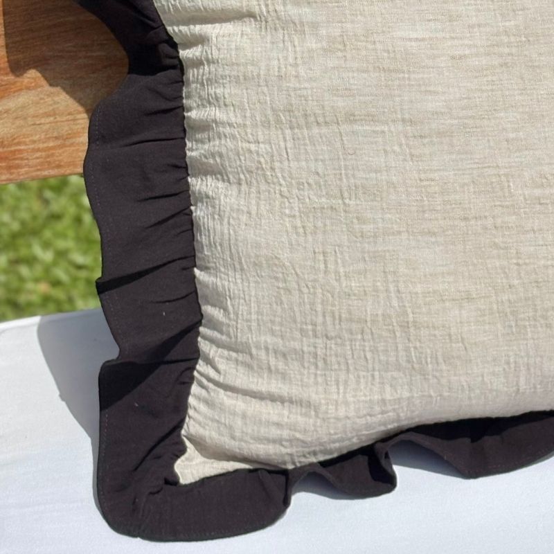 Funda de Almohadón Amber / Beige y Negro