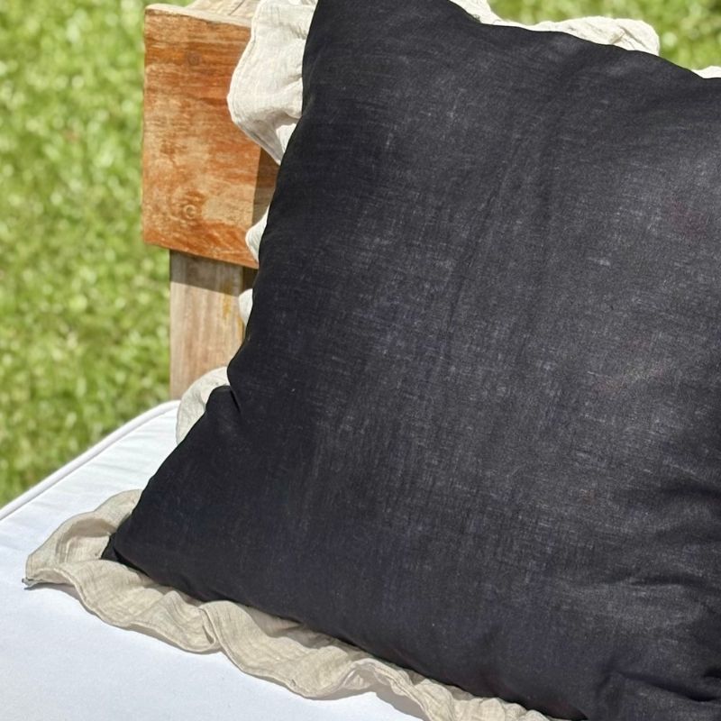 Funda de Almohadón Amber / Negro y Beige