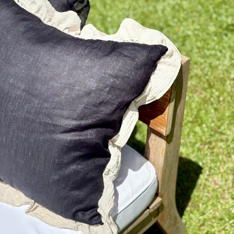 Funda de Almohadón Amber / Negro y Beige