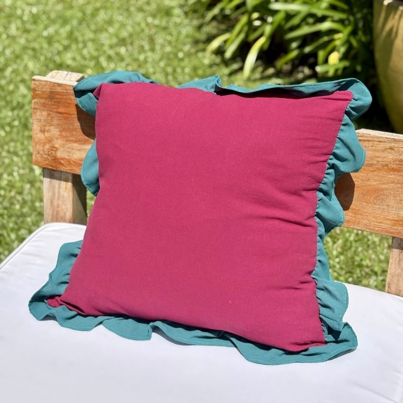 Funda de Almohadón Amber / Morado y Verde