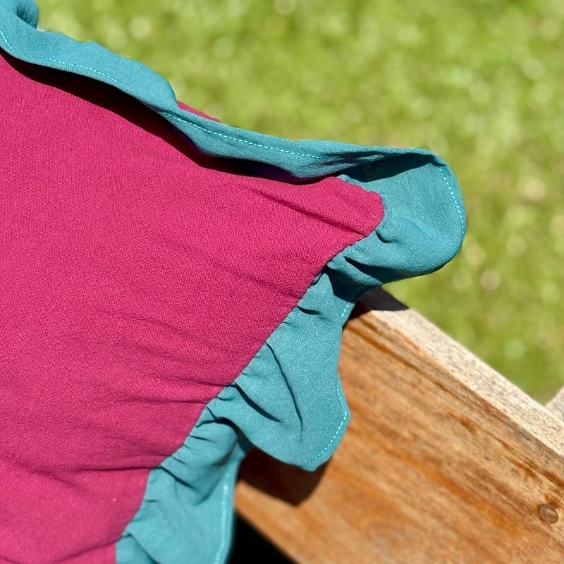 Funda de Almohadón Amber / Morado y Verde