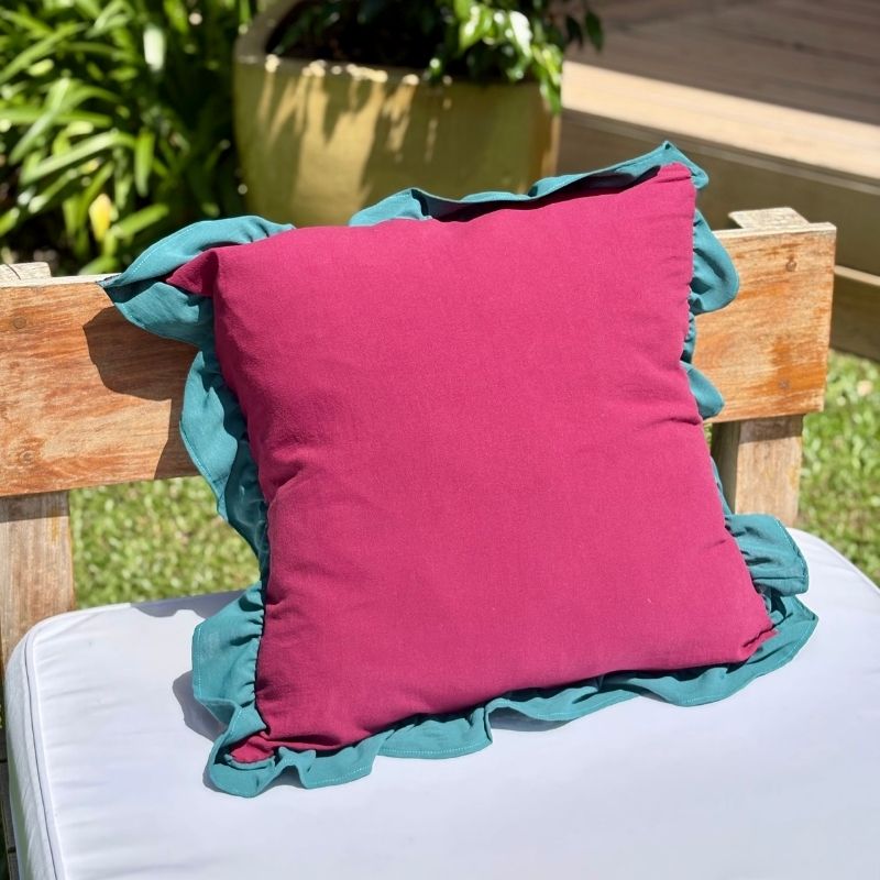 Funda de Almohadón Amber / Morado y Verde