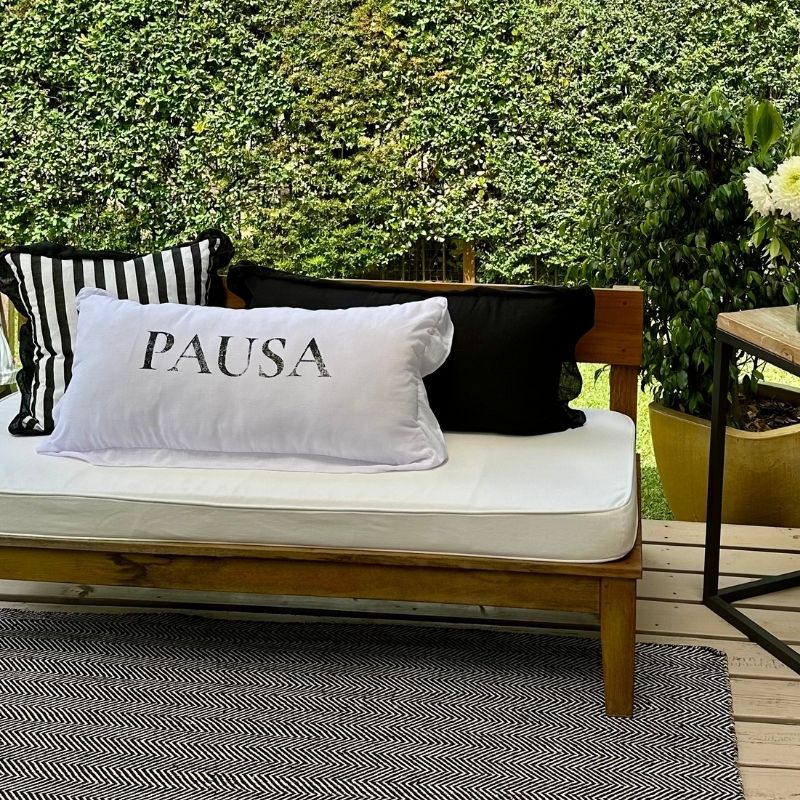 Funda de Almohadón Pausa / Blanco y Negro