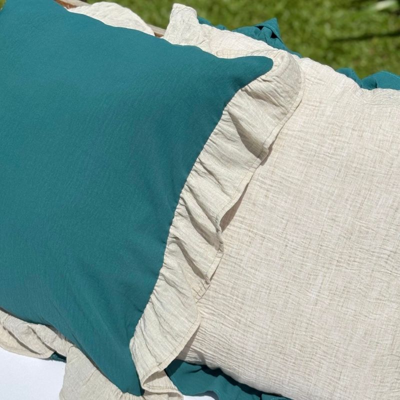 Funda de Almohadón Amber / Beige y Verde