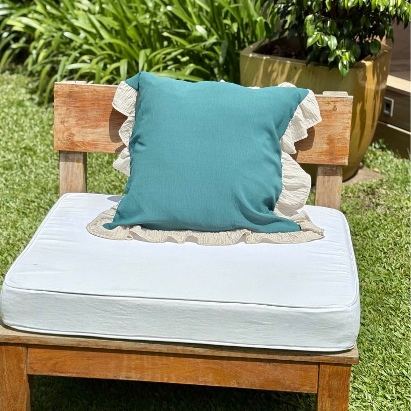 Funda de Almohadón Amber / Verde y Beige