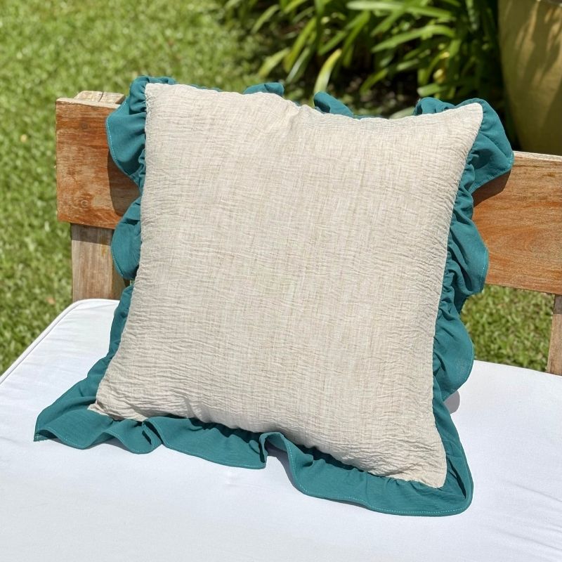 Funda de Almohadón Amber / Beige y Verde