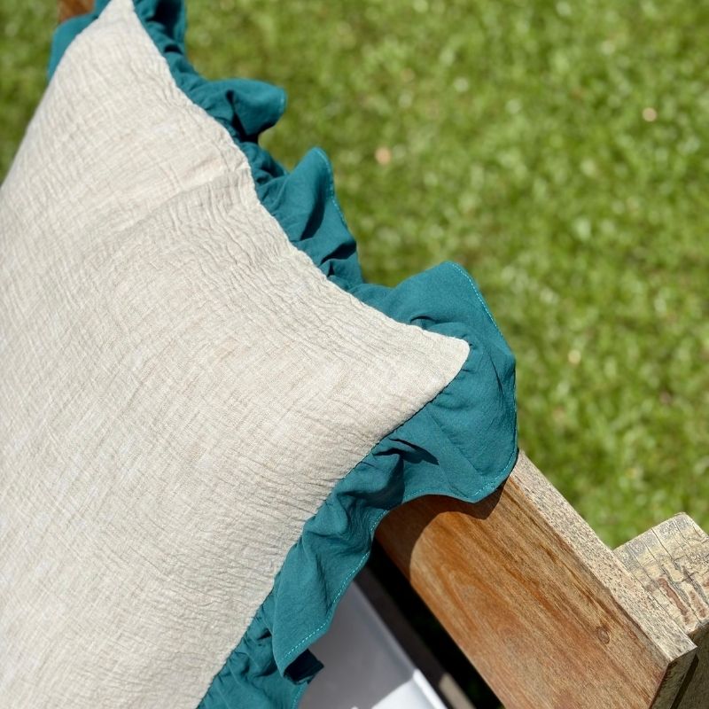 Funda de Almohadón Amber / Beige y Verde