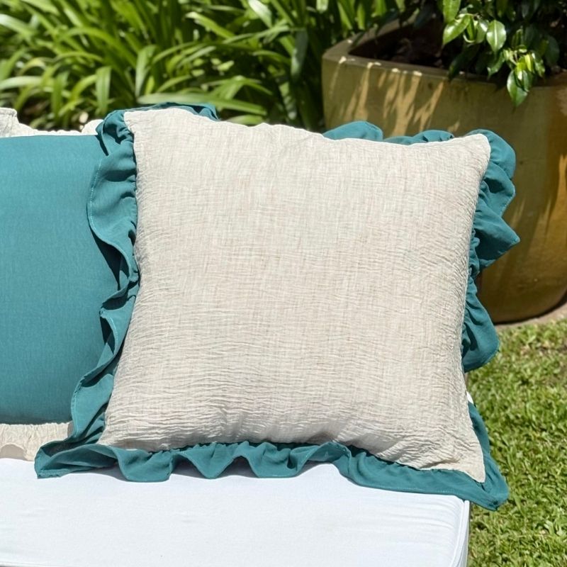 Funda de Almohadón Amber / Beige y Verde