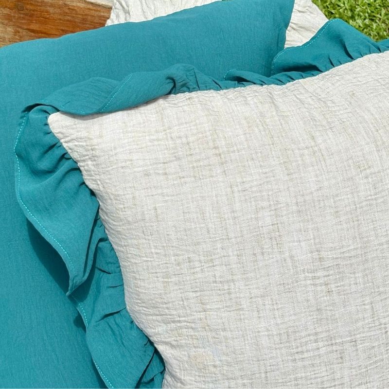 Funda de Almohadón Amber / Beige y Verde