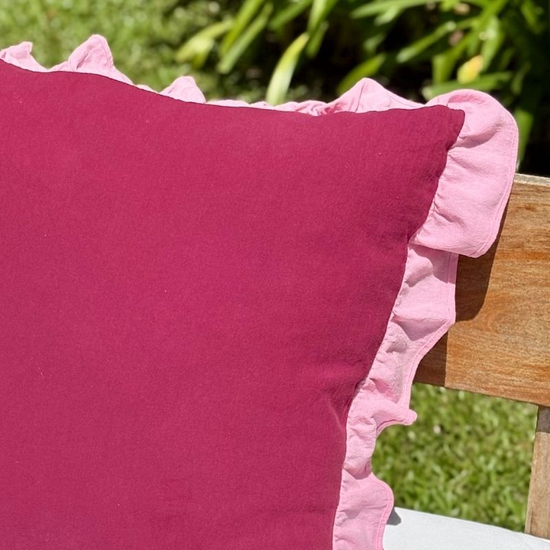 Funda de Almohadón Amber / Morado y Rosa