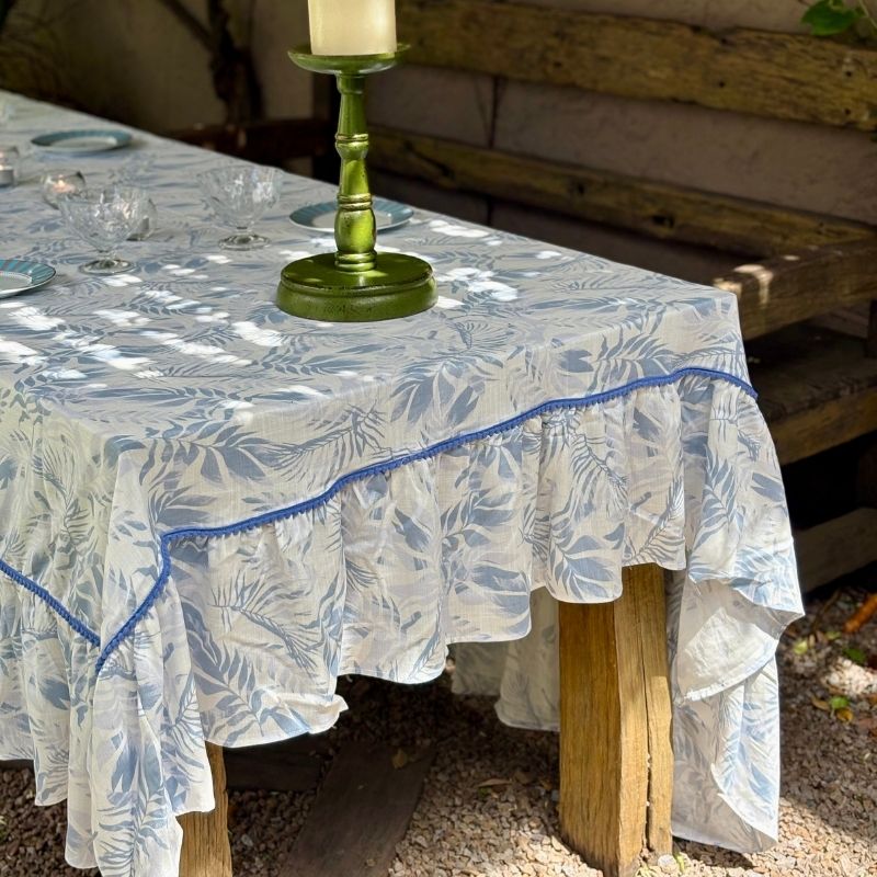 Mantel Santorini / Estampado Celeste