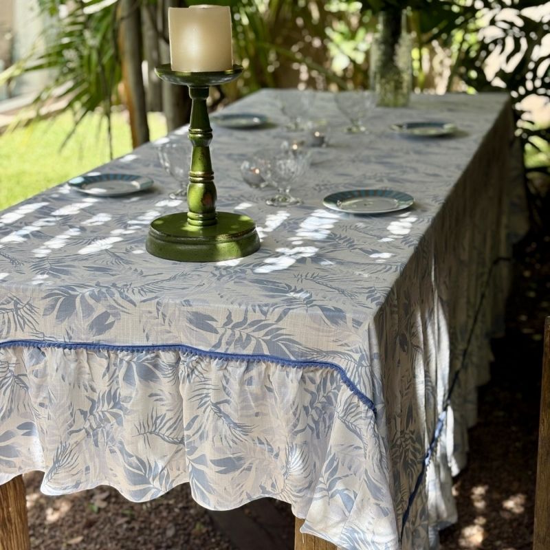 Mantel Santorini / Estampado Celeste
