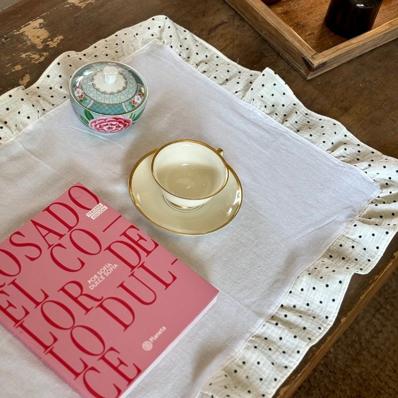 Repasador Aurea / Blanco con Lunares